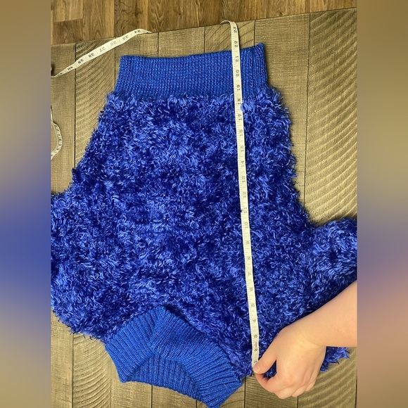 Sideffects blue vintage shaggy turtleneck sweater with elastic waistband - Picture 6 of 7